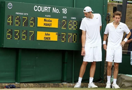 Final score of the Isner vs. Mahut match in 2010, which took 11 hours 5 minutes to complete.  